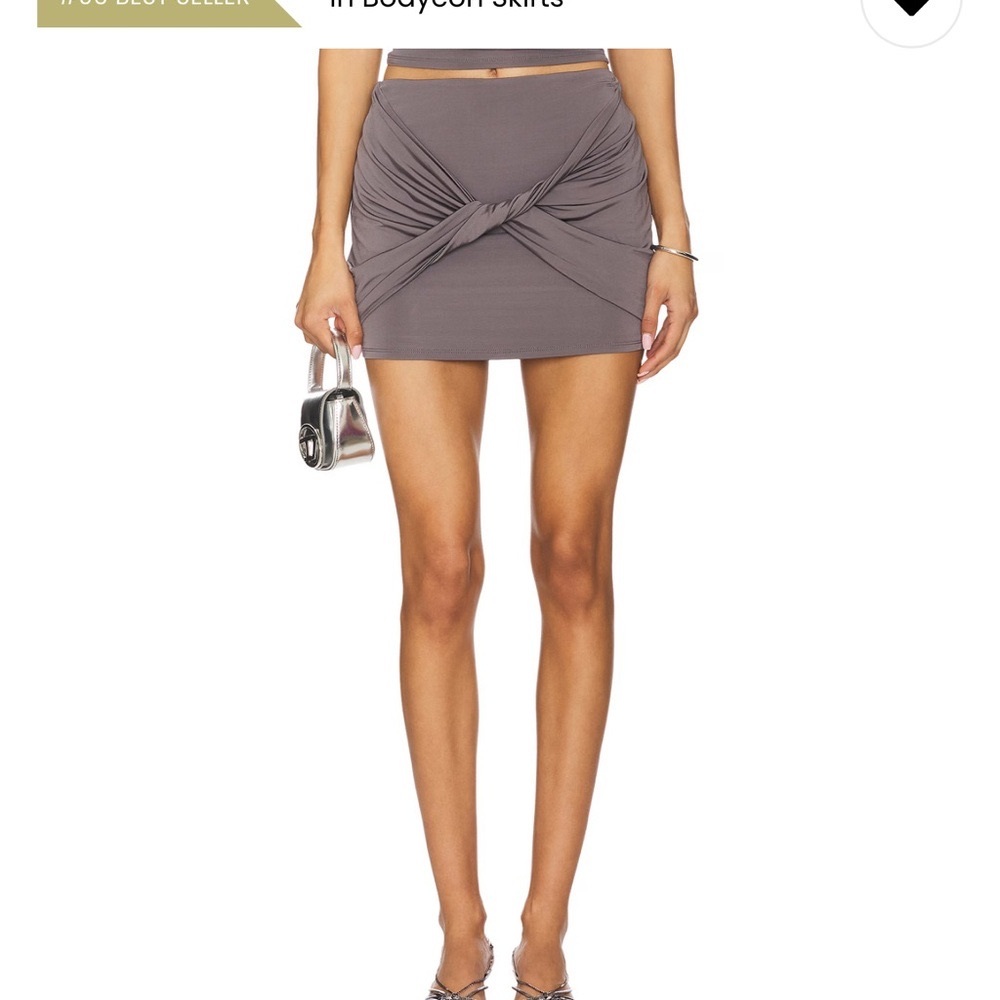 REVOLVE Gray Tie Front Mini Pencil Skirt 
Worn once